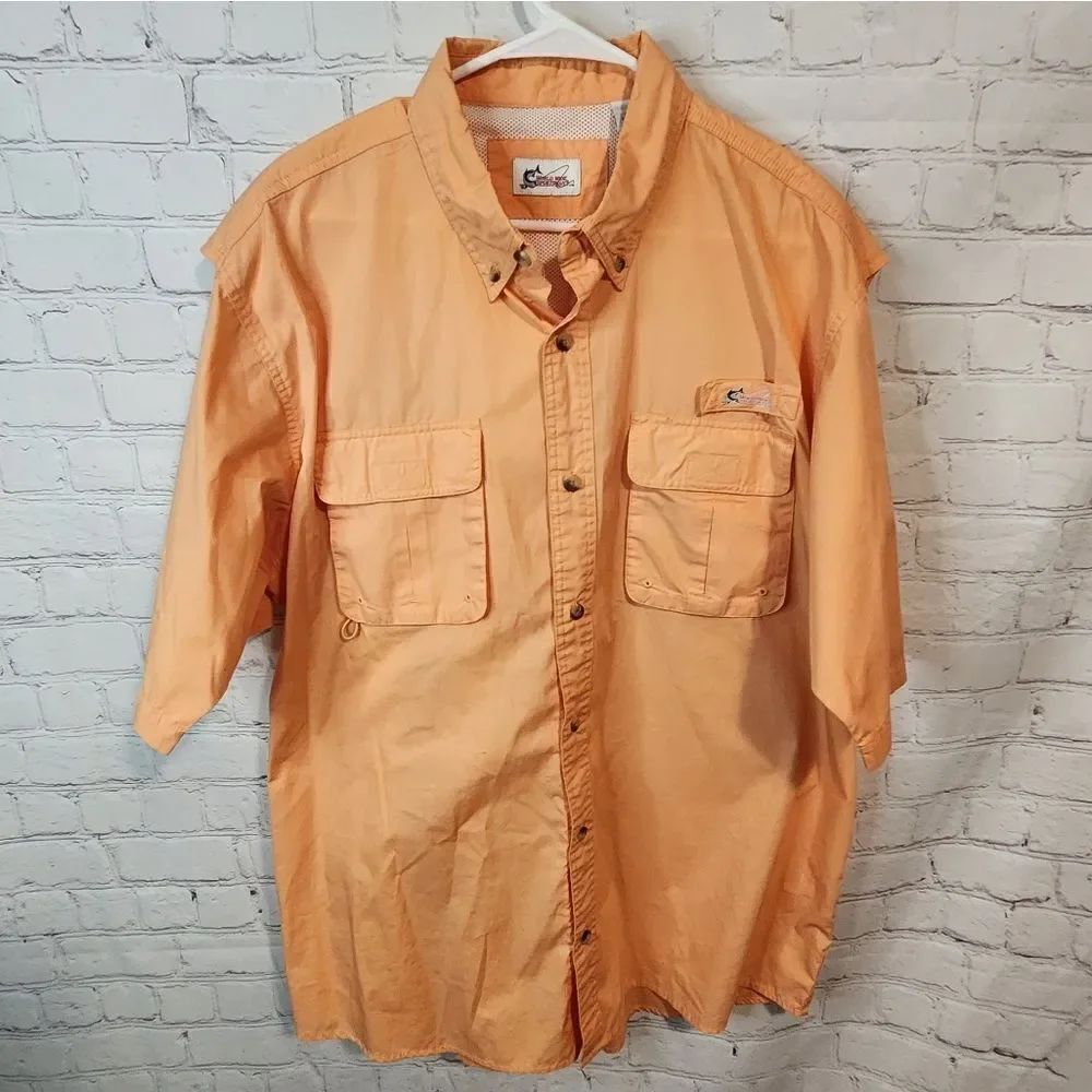 Men's World Wide Sportsman fishing button-down shirt, size XL